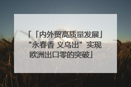 「内外贸高质量发展」“永春香 义乌出”实现欧洲出口零的突破