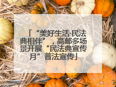 “美好生活·民法典相伴”，高邮多场景开展“民法典宣传月”普法宣传