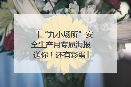 “九小场所”安全生产月专属海报送你！还有彩蛋