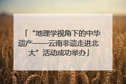 “地理学视角下的中华遗产——云南非遗走进北大”活动成功举办