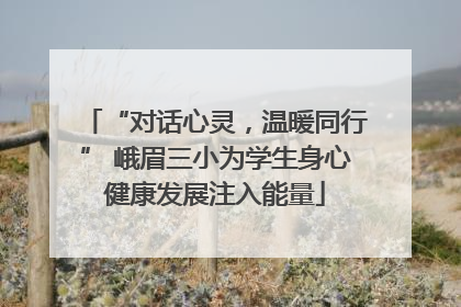 “对话心灵，温暖同行” 峨眉三小为学生身心健康发展注入能量