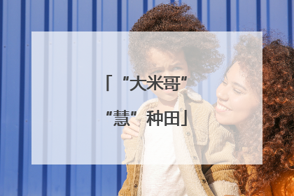 “大米哥”“慧”种田