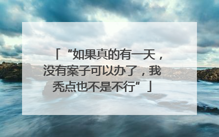 “如果真的有一天，没有案子可以办了，我秃点也不是不行”