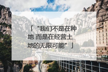 “我们不是在种地 而是在经营土地的无限可能”