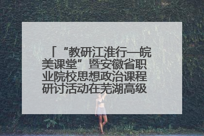 “教研江淮行—皖美课堂”暨安徽省职业院校思想政治课程研讨活动在芜湖高级职业技术学校举行