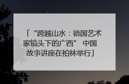 “跨越山水：德国艺术家镜头下的广西” 中国故事讲座在柏林举行