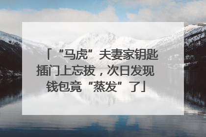“马虎”夫妻家钥匙插门上忘拔，次日发现钱包竟“蒸发”了