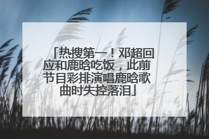 热搜第一！邓超回应和鹿晗吃饭，此前节目彩排演唱鹿晗歌曲时失控落泪
