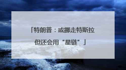特朗普：或挪走特斯拉 但还会用“星链”