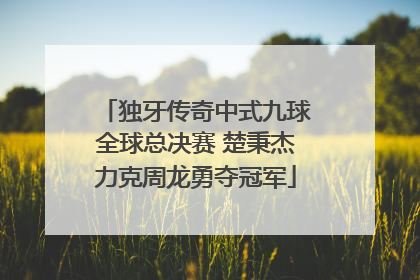 独牙传奇中式九球全球总决赛 楚秉杰力克周龙勇夺冠军