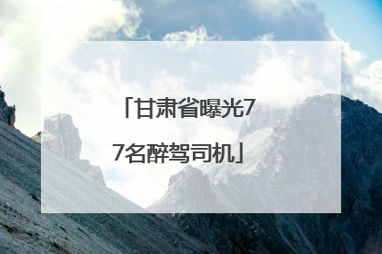 甘肃省曝光77名醉驾司机