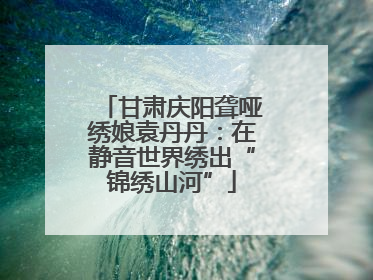 甘肃庆阳聋哑绣娘袁丹丹：在静音世界绣出“锦绣山河”