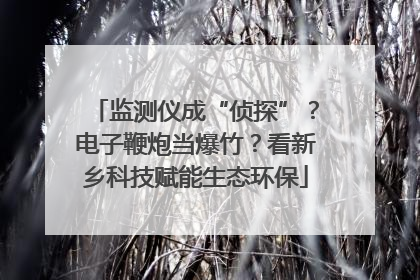 监测仪成“侦探”？电子鞭炮当爆竹？看新乡科技赋能生态环保