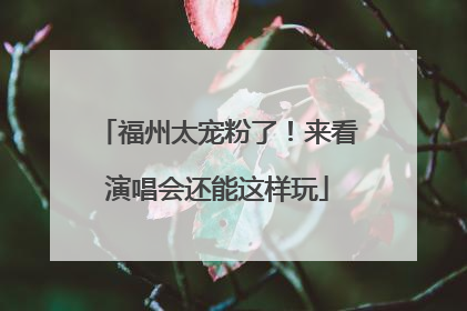 福州太宠粉了！来看演唱会还能这样玩