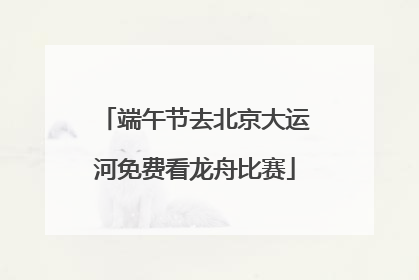 端午节去北京大运河免费看龙舟比赛