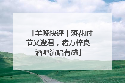羊晚快评｜落花时节又逢君，睹万梓良酒吧演唱有感