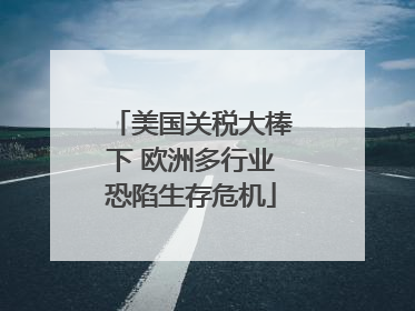 美国关税大棒下 欧洲多行业恐陷生存危机