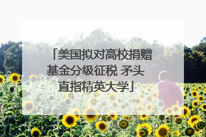 美国拟对高校捐赠基金分级征税 矛头直指精英大学