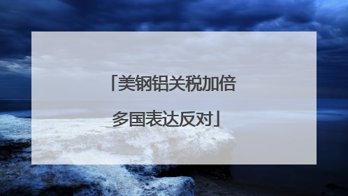 美钢铝关税加倍 多国表达反对