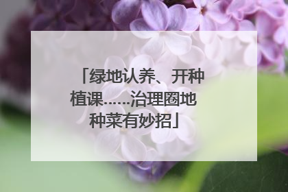 绿地认养、开种植课……治理圈地种菜有妙招
