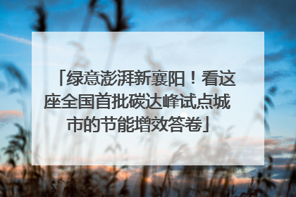 绿意澎湃新襄阳！看这座全国首批碳达峰试点城市的节能增效答卷