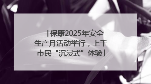保康2025年安全生产月活动举行，上千市民“沉浸式”体验