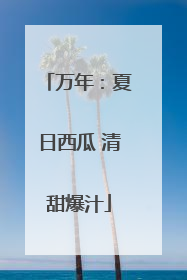 万年：夏日西瓜 清甜爆汁