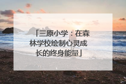 三原小学：在森林学校绘制心灵成长的终身能量