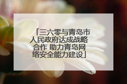 三六零与青岛市人民政府达成战略合作 助力青岛网络安全能力建设