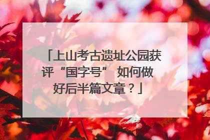 上山考古遗址公园获评“国字号” 如何做好后半篇文章？