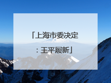 上海市委决定：王平履新