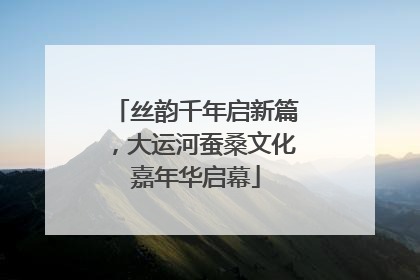 丝韵千年启新篇，大运河蚕桑文化嘉年华启幕