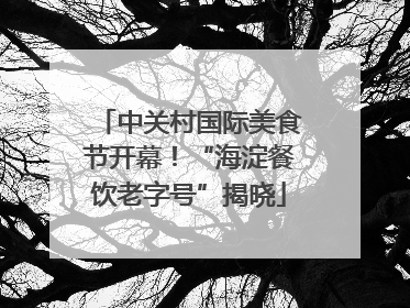 中关村国际美食节开幕！“海淀餐饮老字号”揭晓
