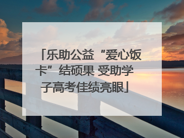 乐助公益“爱心饭卡”结硕果 受助学子高考佳绩亮眼