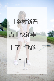 乡村新看点丨快递坐上了“飞的”