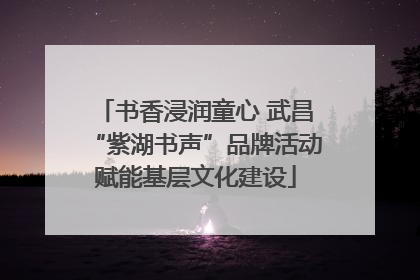 书香浸润童心 武昌“紫湖书声”品牌活动赋能基层文化建设