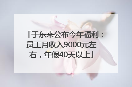于东来公布今年福利：员工月收入9000元左右，年假40天以上