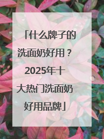 什么牌子的洗面奶好用？2025年十大热门洗面奶好用品牌