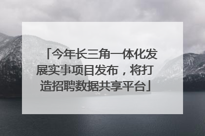 今年长三角一体化发展实事项目发布，将打造招聘数据共享平台