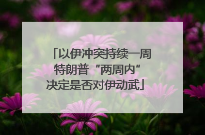 以伊冲突持续一周 特朗普“两周内”决定是否对伊动武