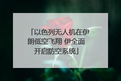 以色列无人机在伊朗低空飞翔 伊全面开启防空系统