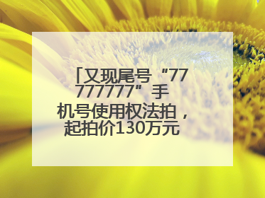 又现尾号“77777777”手机号使用权法拍，起拍价130万元，已有人报名