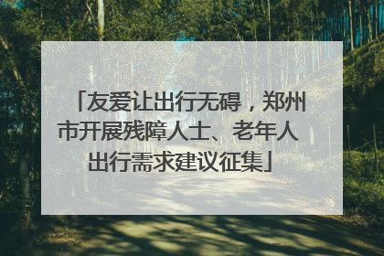 友爱让出行无碍，郑州市开展残障人士、老年人出行需求建议征集