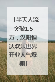 半天人流突破1.5万，汉阳恒达欢乐世界开业人气爆棚