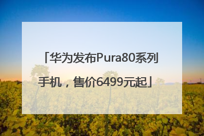 华为发布Pura80系列手机，售价6499元起