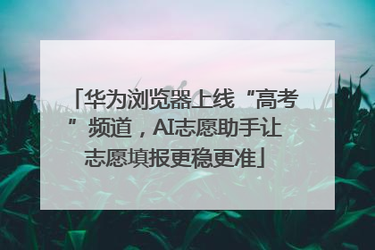 华为浏览器上线“高考”频道，AI志愿助手让志愿填报更稳更准