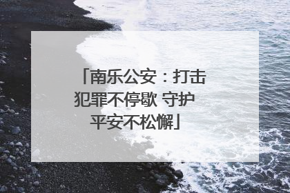 南乐公安：打击犯罪不停歇 守护平安不松懈