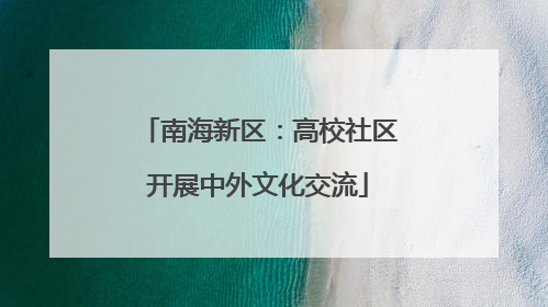 南海新区：高校社区开展中外文化交流
