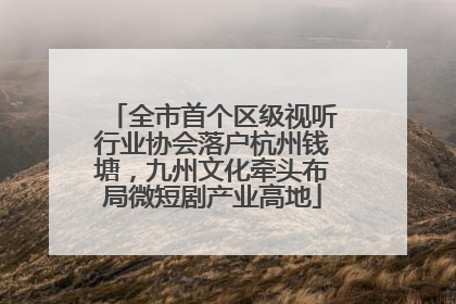 全市首个区级视听行业协会落户杭州钱塘，九州文化牵头布局微短剧产业高地