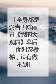 全身都是淤青！陈丽君《我的大观园》幕后：面对滚楼梯，没有做不到